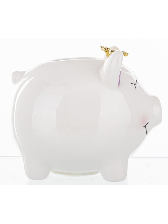 MIAhome MIAhome Skarbonka ceramiczna świnka PIGGY Biały
