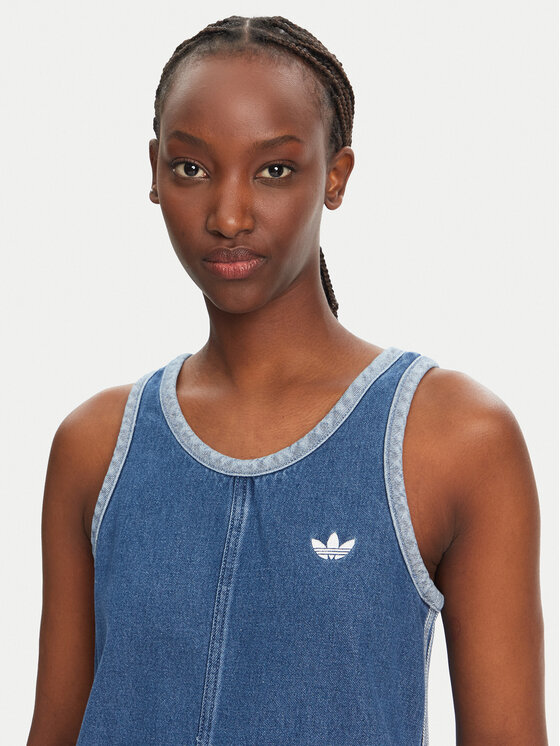 adidas adidas Džínsové šaty adicolor Denim 3-Stripes JD2580 Modrá Slim Fit