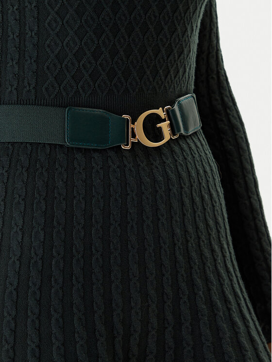 Guess Guess Rochie tricotată W5BK68 Z2YJ2 Verde Slim Fit
