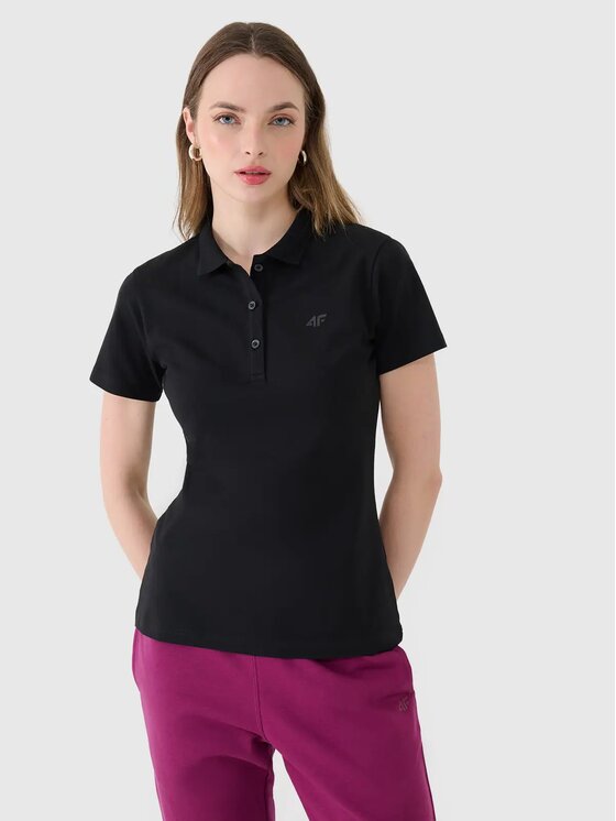 4F 4F Polo 4FWMM00TPTSF365-20S Μαύρο Slim Fit