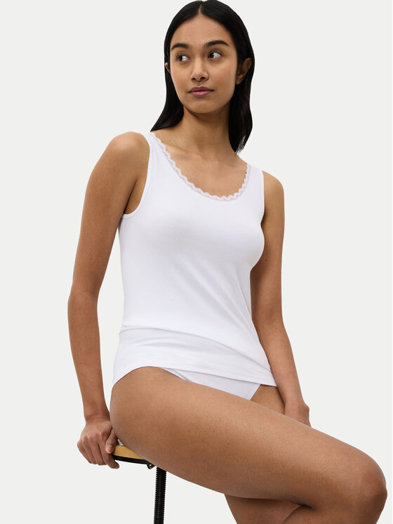 Triumph Triumph Top Feel Of Cotton 10224975 Alb Slim Fit