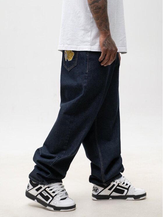 Jigga Wear Jigga Wear Jeansy Super bagy spray 130749 Granatowy Baggy Fit