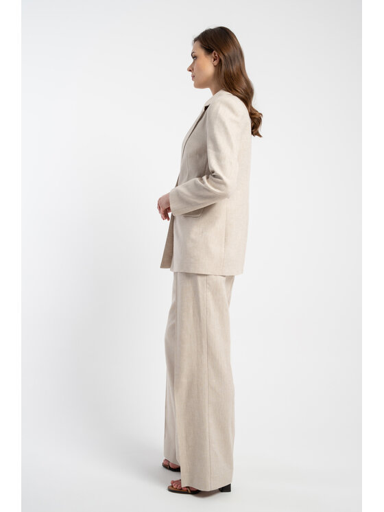 CLICK CLICK Marynarka 71-0022 Beżowy Regular Fit