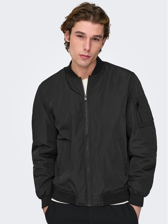 Only & Sons Only & Sons Μπόμπερ μπουφάν Joshua 22023287 Μαύρο Regular Fit