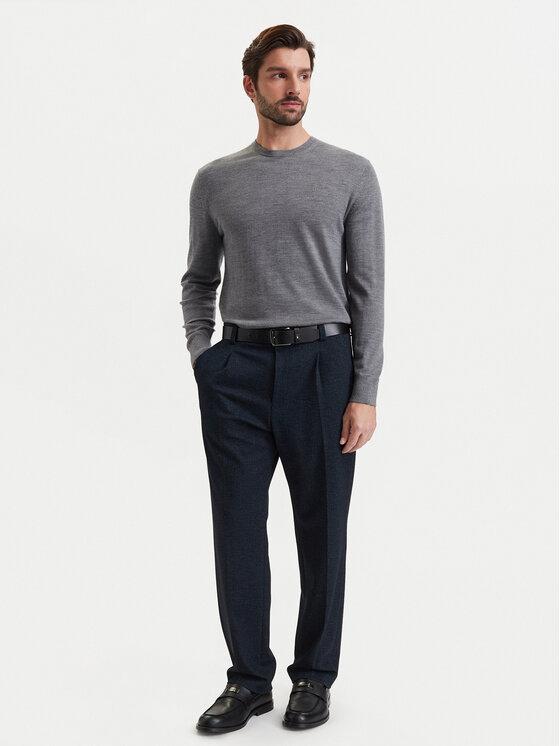 Calvin Klein Calvin Klein Sweter LV04LB305G Szary Regular Fit