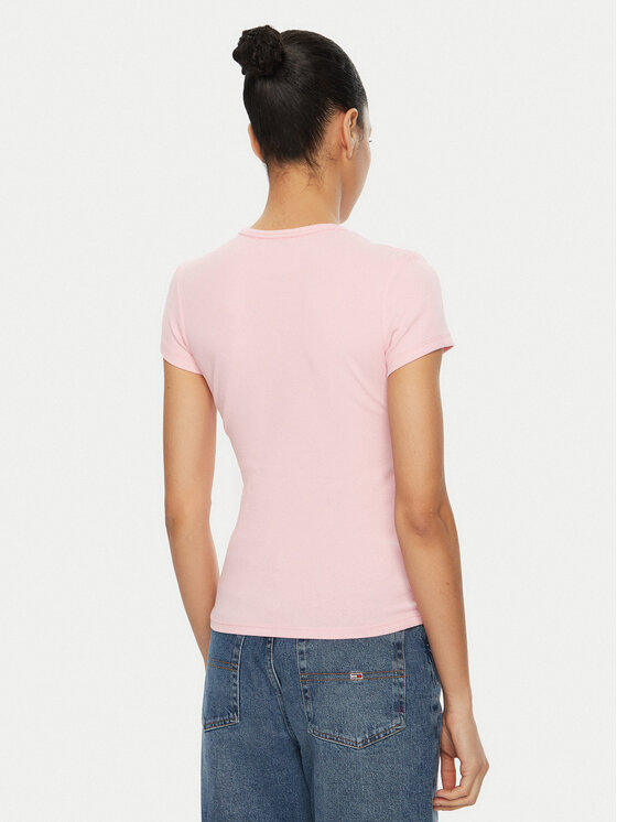 Tommy Jeans Tommy Jeans T-Shirt Essential DW0DW17383 Rosa Slim Fit