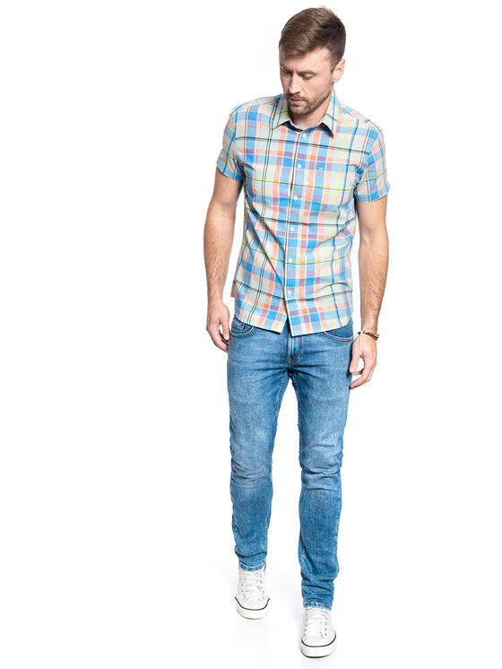 Wrangler Wrangler Camicia SS 1 PKT SHIRT Blu Regular Fit