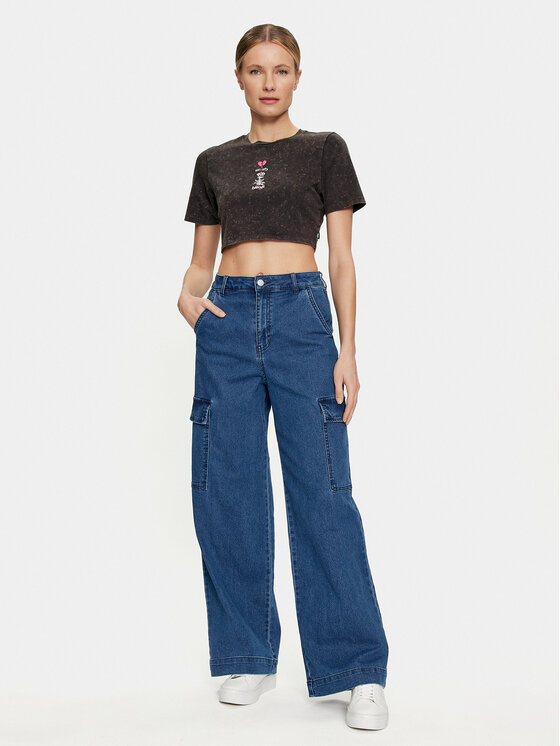 Vans Vans Majica Heartbreaker Crew Crop Ii VN000GJZ Črna Regular Fit