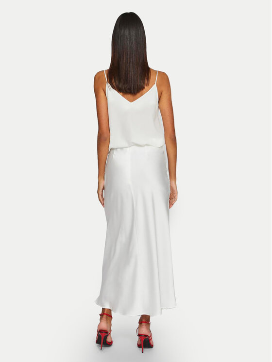 Vila Vila Gonna midi Ravenna 14094125 Bianco Regular Fit