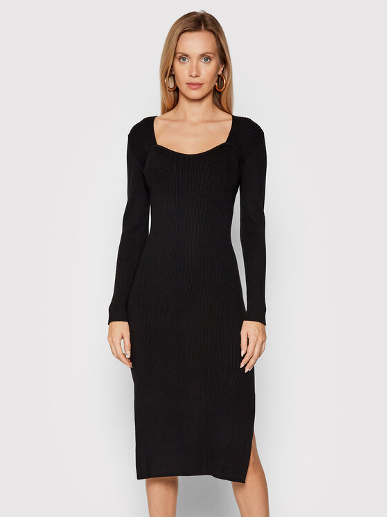 Fracomina Rochie tricotată F321WD5012K48101 Negru Slim Fit