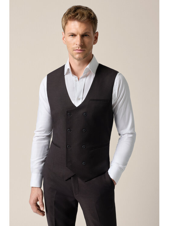 Lancerto Lancerto Kamizelka garniturowa Brescia KA073126000001 Brązowy Slim Fit
