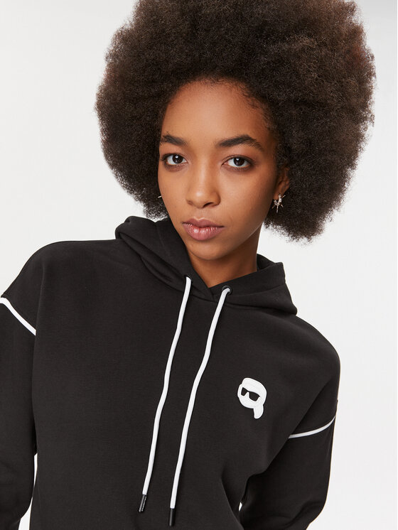KARL LAGERFELD KARL LAGERFELD Μπλούζα Ikonik 2.0 235W1816 Μαύρο Regular Fit