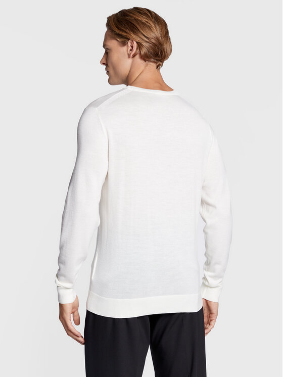 Calvin Klein Calvin Klein Sweter Superior K10K109474 Biały Regular Fit