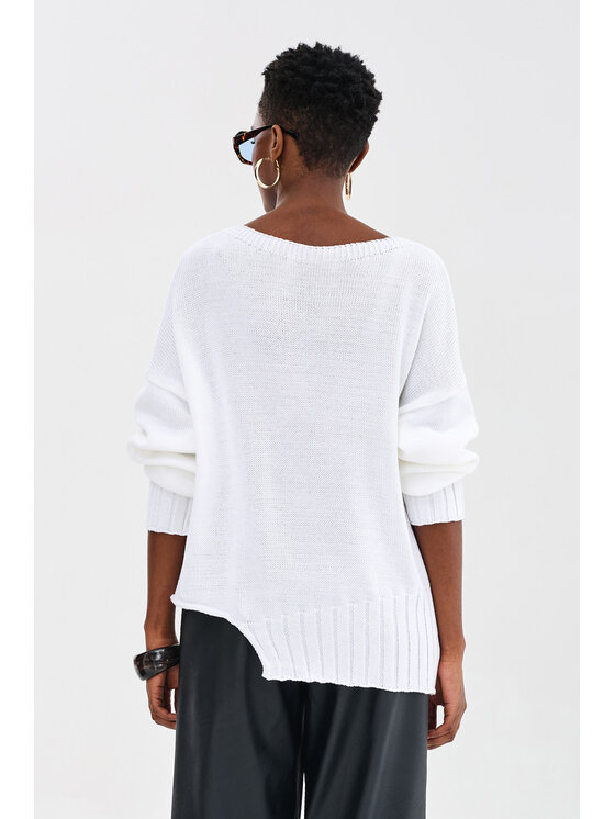 blue shadow blue shadow Sweter Bocq Écru Regular Fit