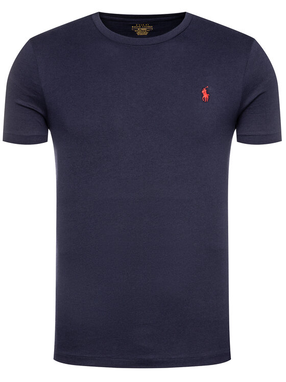 Polo Ralph Lauren Polo Ralph Lauren Tričko Bsr 710680785 Tmavomodrá Custom Slim Fit