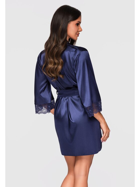 Ombre Ombre Szlafrok LW-NWRB-0105 Granatowy Regular Fit