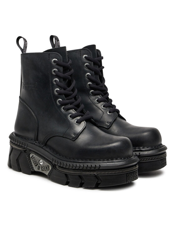 NEW ROCK NEW ROCK Schnürstiefel M-MILI084N-S6 Schwarz