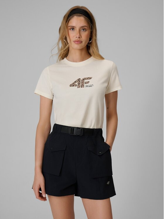 4F 4F T-Shirt 4FRSS26TTSHF4422-12S Biały Regular Fit