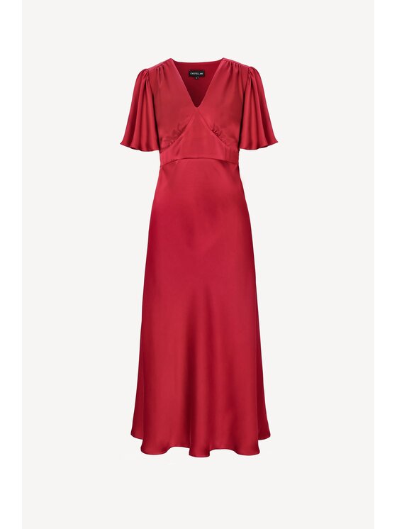 Castellani Castellani Sukienka codzienna Sukienka Sylvi Bordowy Regular Fit