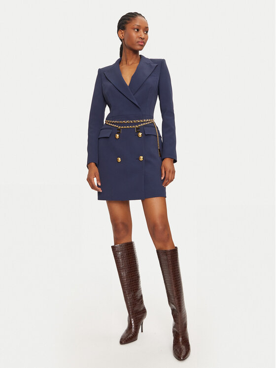 Elisabetta Franchi Elisabetta Franchi Kokteiļkleita AB-657-46E3-V650 Tumši zils Regular Fit