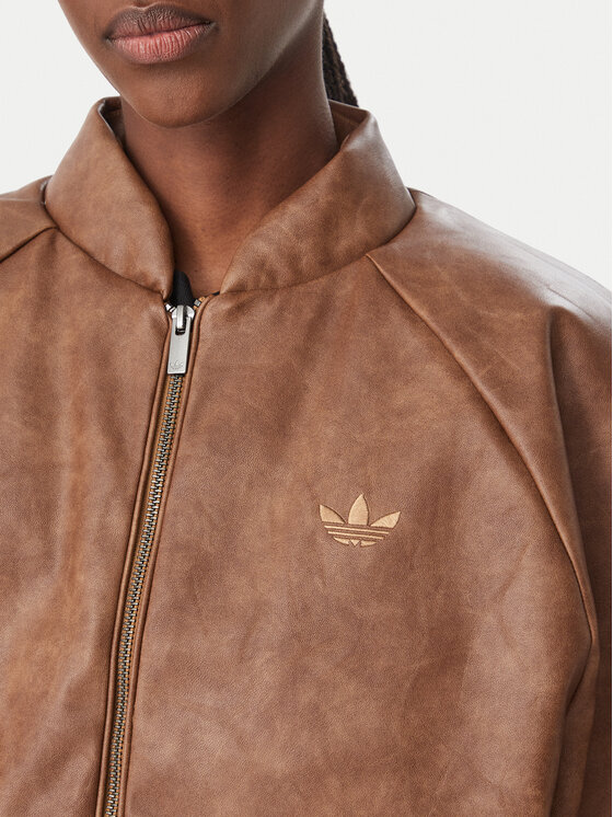 adidas adidas Яке от имитация на кожа Sst KR9573 Кафяв Loose Fit