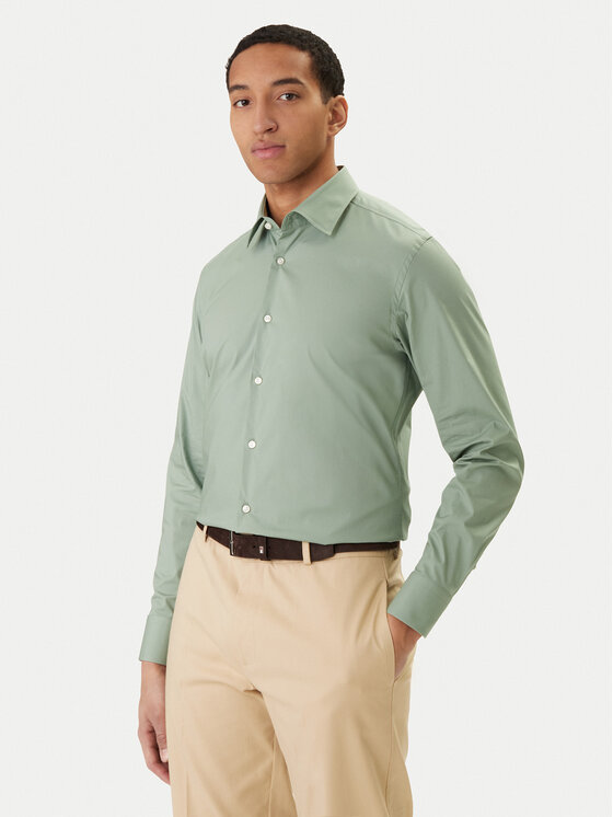 BOSS Cămașă H-Hank 50469345 Verde Slim Fit