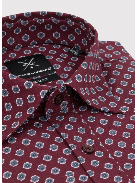 Pako Lorente Pako Lorente Koszula P23WF-1X-019 Bordowy Slim Fit