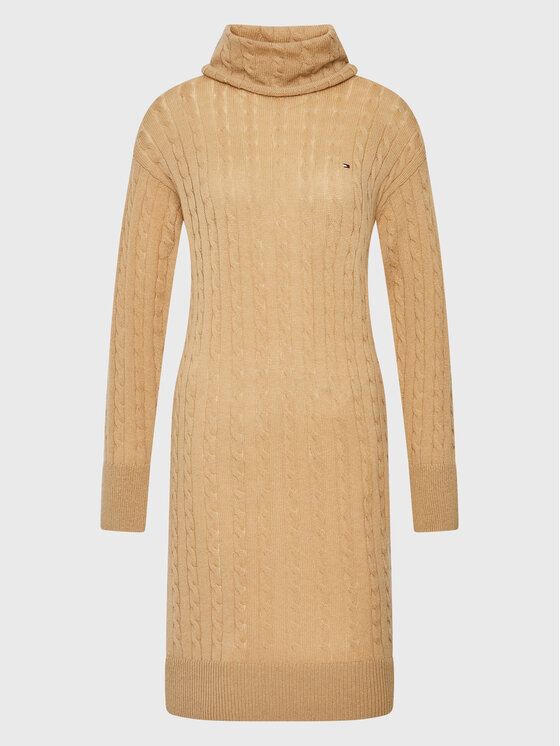 Tommy Hilfiger Tommy Hilfiger Trikotažinė suknelė WW0WW36805 Smėlio Relaxed Fit