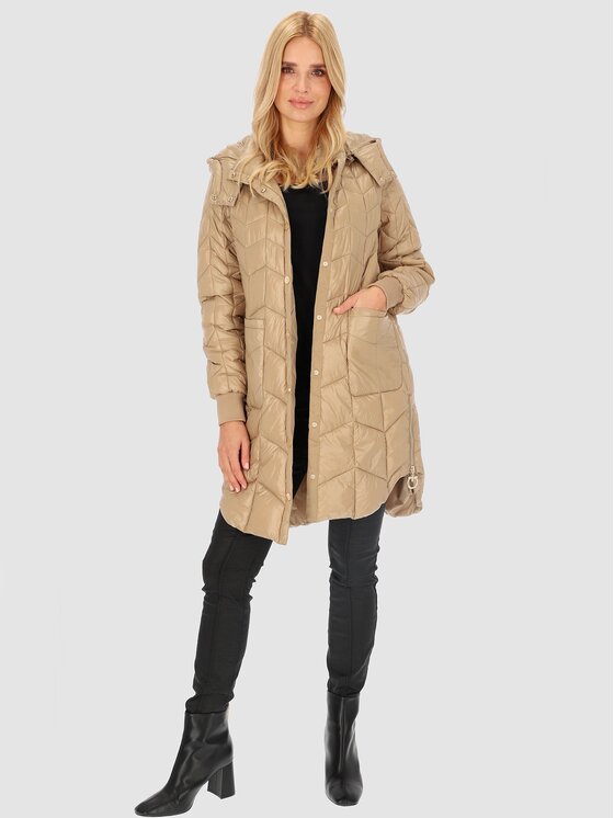 Perso Perso Vatovaná bunda BLH235050F Béžová Regular Fit