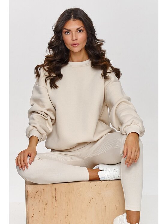Makadamia Makadamia Dres A1 Beżowy Loose Fit