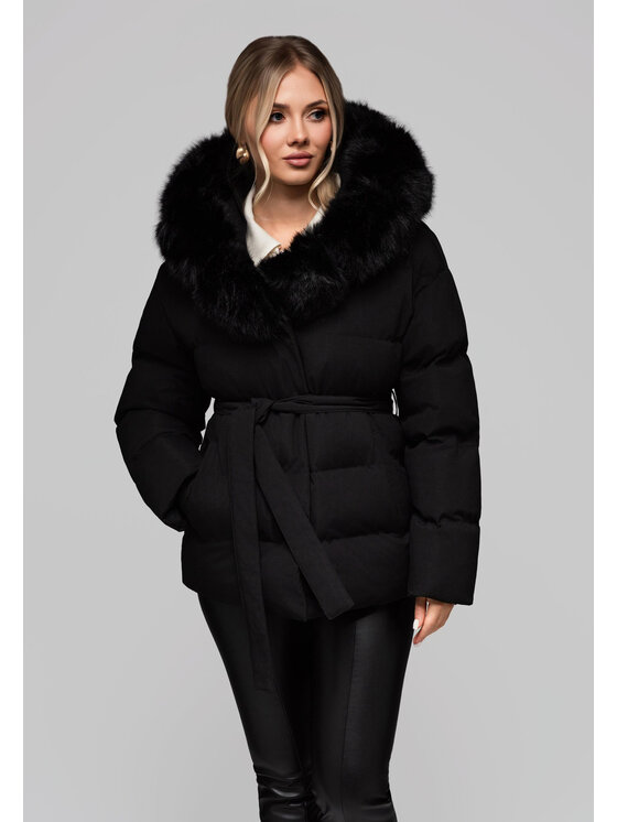 Ombre Ombre Kurtka damska OW-JALP-0103 Czarny Regular Fit
