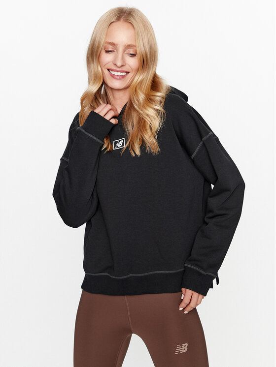New Balance Mikina Essentials French Terry Hoodie WT33512 Čierna Regular Fit