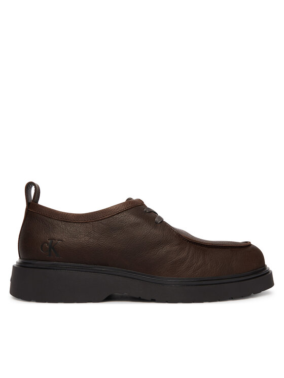 Calvin Klein Calvin Klein Cipele Combat Apron Laceup Tu Lth HM0HM02245 Tamno smeđa
