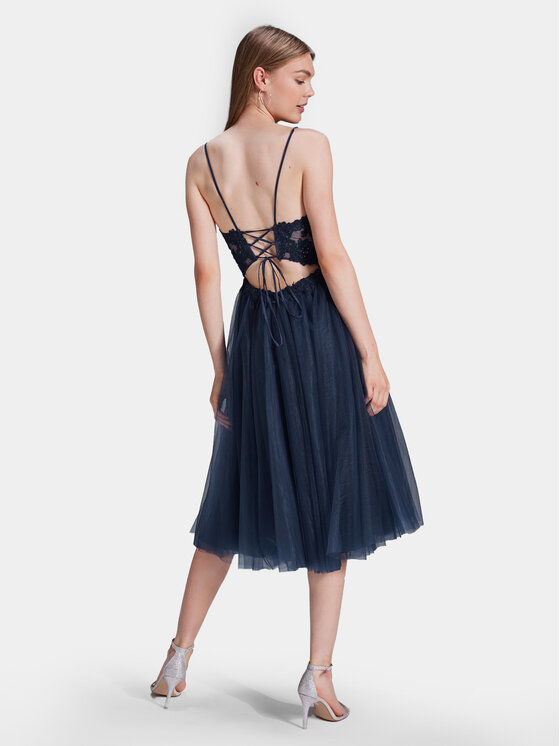 Hey Kyla Swing Coctailkleid 5AH014HK Dunkelblau Slim Fit