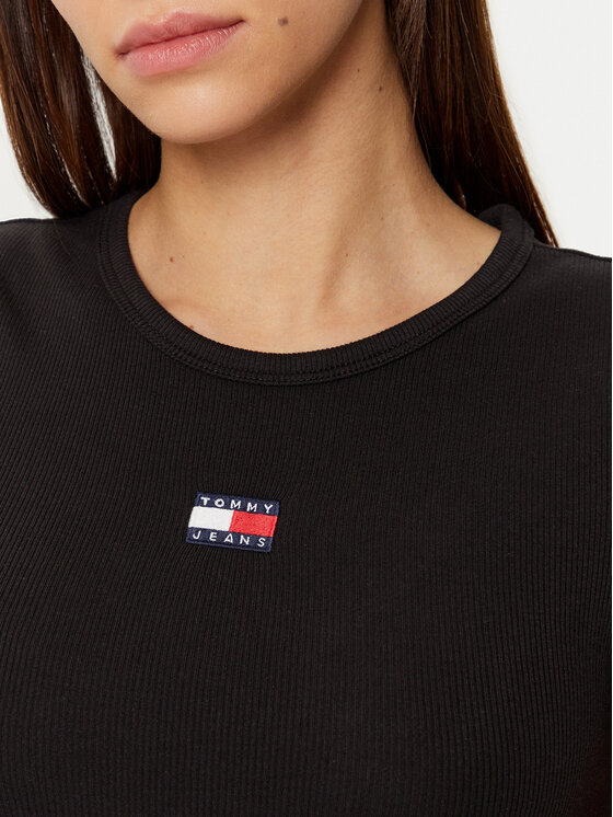 Tommy Jeans Tommy Jeans Marškinėliai DW0DW20463 Juoda Slim Fit