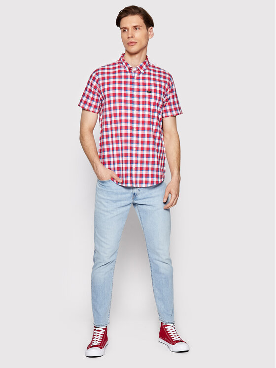 Lee Lee Camicia L886OFUI 112145649 Rosso Regular Fit