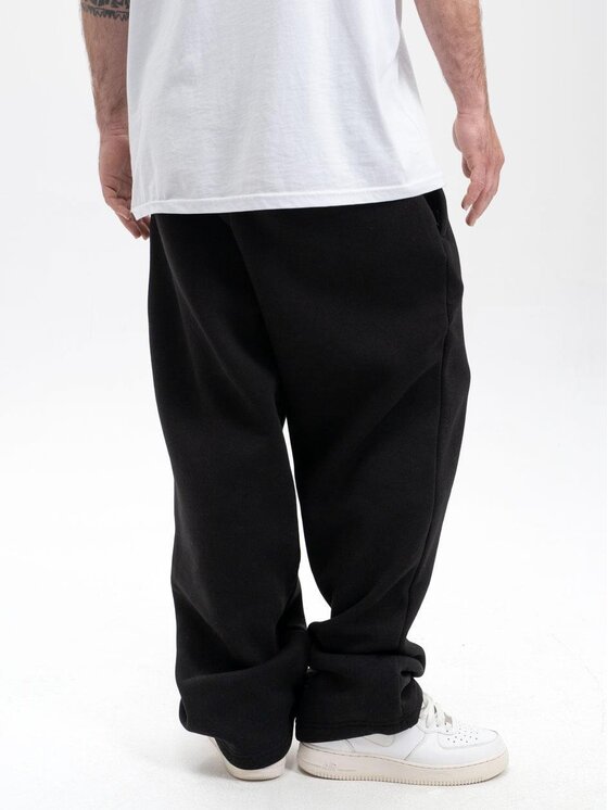 Jigga Wear Jigga Wear Spodnie dresowe Spodnie Dresowe Baggy Męskie Czarne Jigga Wear Haft Logo Drawcord L Czarny Baggy Fit