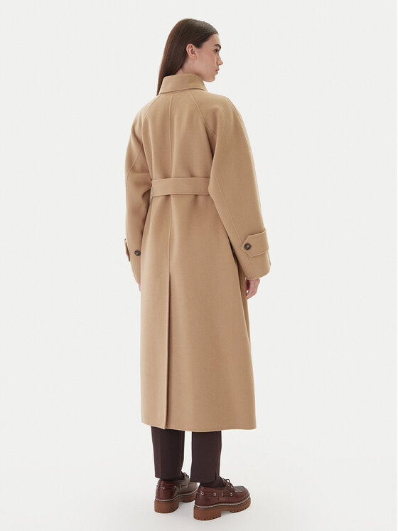 Weekend Max Mara Palton de lână Cadine 2525016022 Bej Regular Fit
