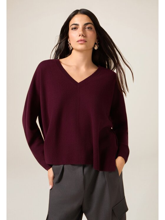 Oltre Oltre Sweter M167E002177N029 Bordowy Regular Fit