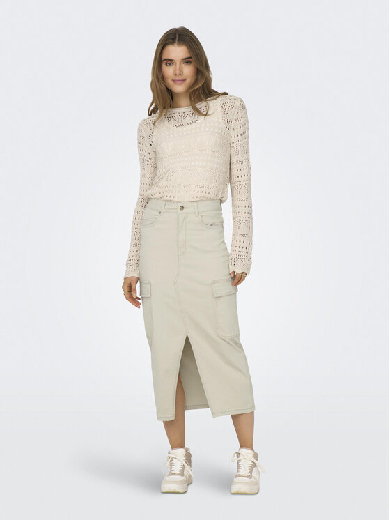 JDY JDY Sveter Sun Lay 15287384 Béžová Regular Fit