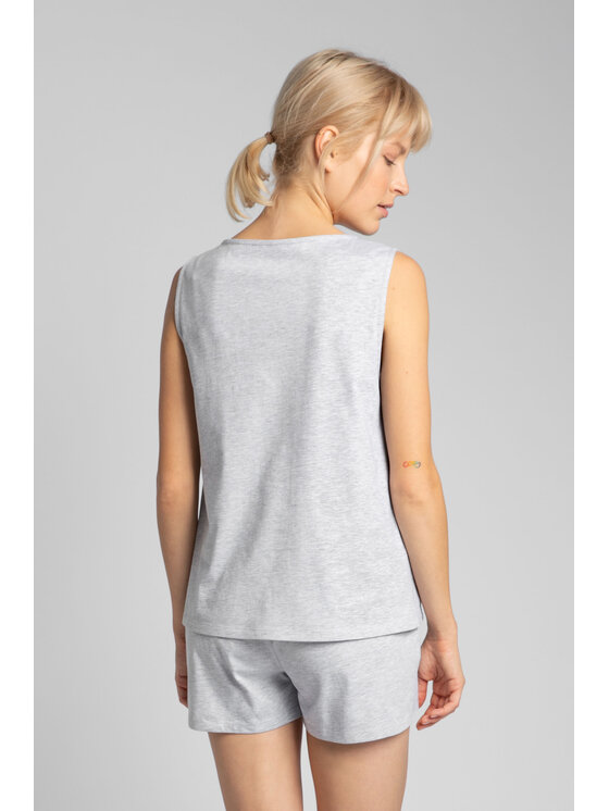 LaLupa LaLupa Bluzka LA015 Srebrny Comfortable Fit