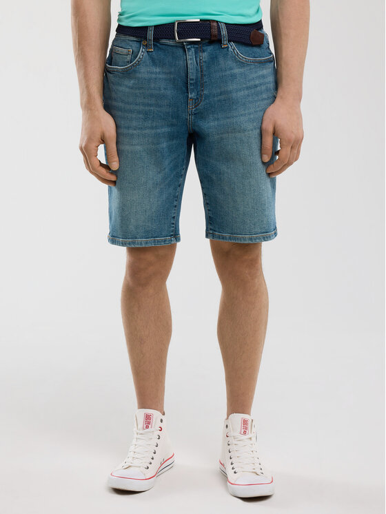 BIG STAR BIG STAR Szorty jeansowe ADEN Niebieski Slim Fit