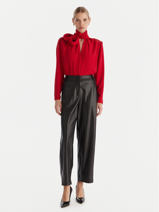 ACCESS FASHION ACCESS FASHION Műbőr nadrág 54-5132-188 Fekete Regular Fit