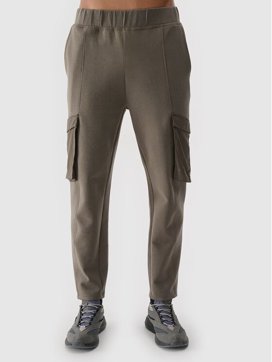 4F 4F Pantaloni di tessuto 4FWSS25TTROM0990-80S Marrone Regular Fit