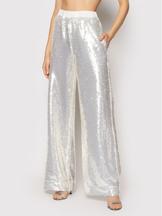 Ted Baker Ted Baker Штани з тканини Opalan 257028 Білий Relaxed Fit