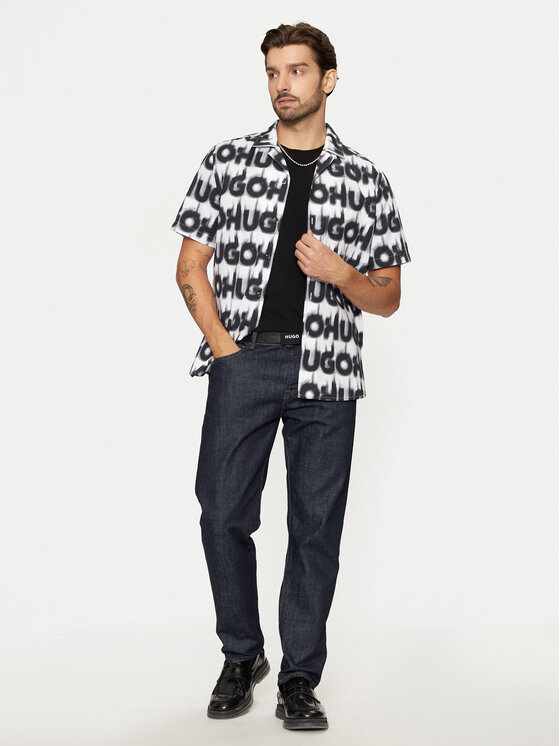 HUGO Hugo Риза Ellino 50534240 Бял Relaxed Fit