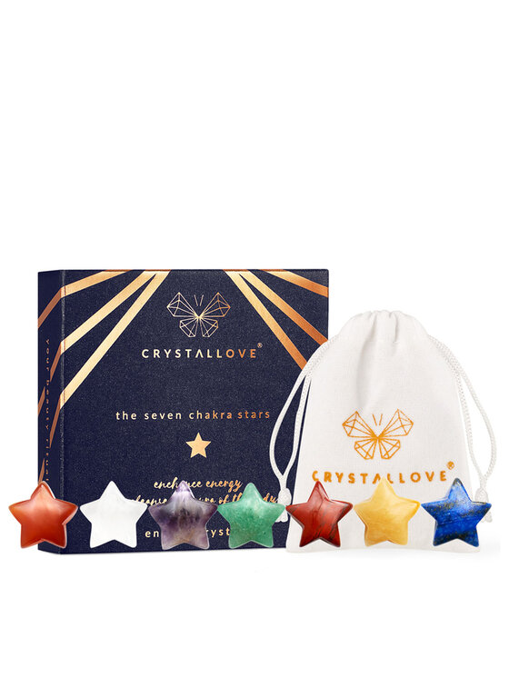 Masażer Crystallove, kamienie energetyczne 7 czakr - gwiazdki