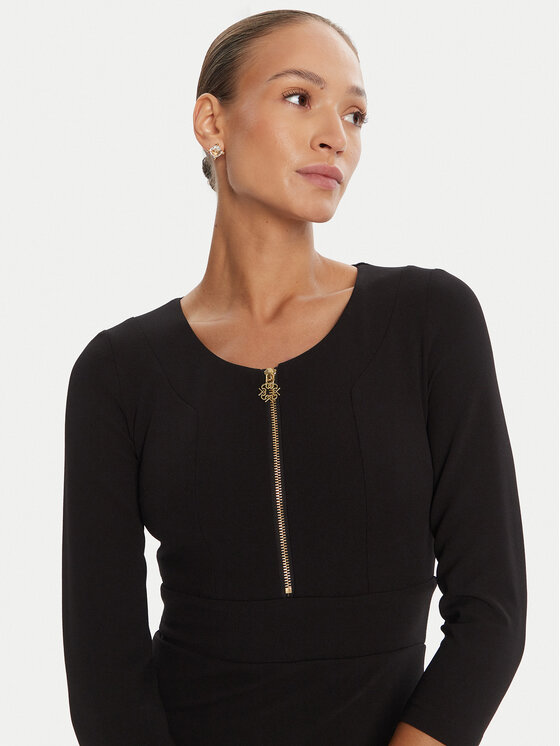 Rinascimento Rinascimento Cocktail obleka CFC0125584003 Črna Slim Fit