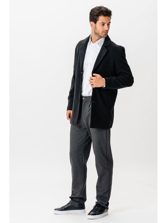 TeeShoppen TeeShoppen Płaszcz 'Basic Collection' Czarny Regular Fit