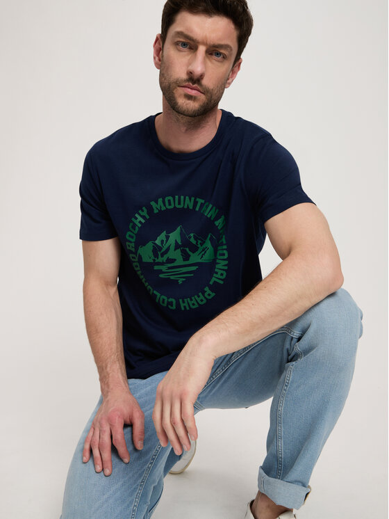 Cross Jeans Cross Jeans T-Shirt 16017-001 Granatowy Regular Fit